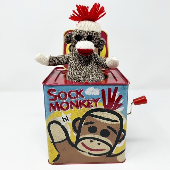 SCHYLLING SOCK MONKEY JACK‎ IN THE BOX - Picture 1 of 7